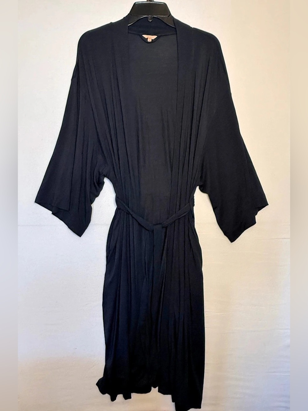 Eberjey Black Long Kimono Robe – Size M – 95% Modal